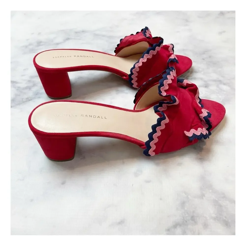 Loeffler Randall Vera Suede Ric Rac Slide Sandals 9.5 - Picture 5 of 11